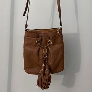 Michael Kors MK Camden Drawstring Tassel Acorn Pebble Leather Crossbody Bag
